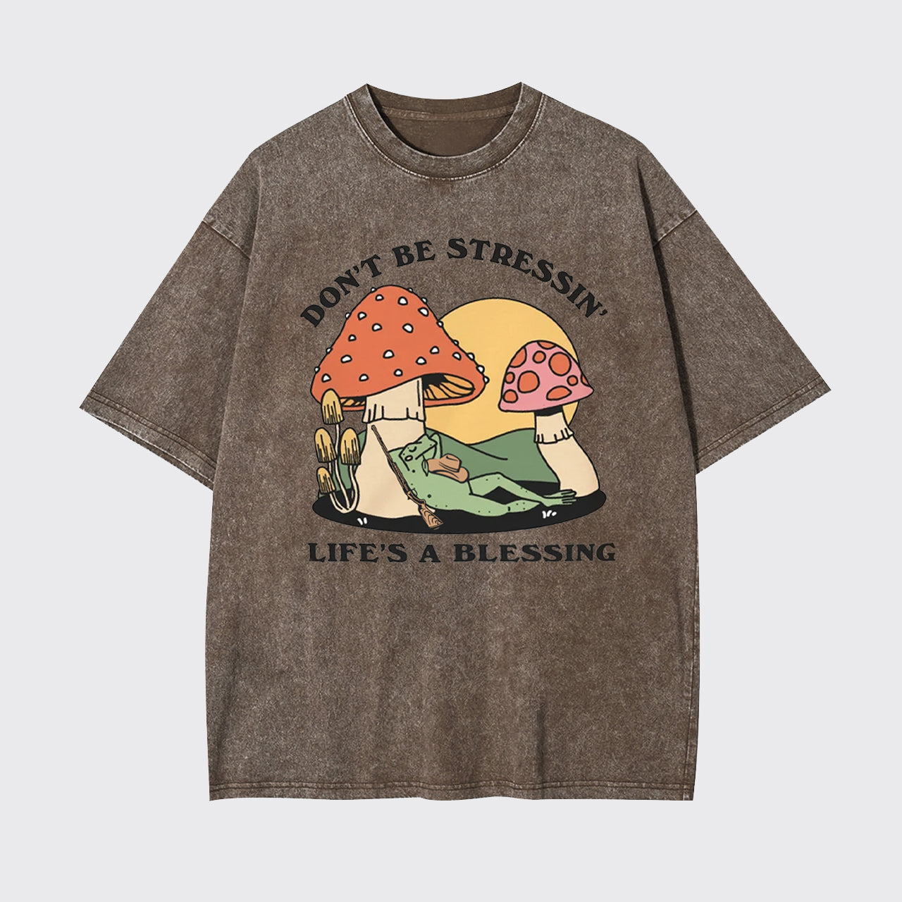 Don't Be Stressin' Life's A Blessing Garment-dye Tees