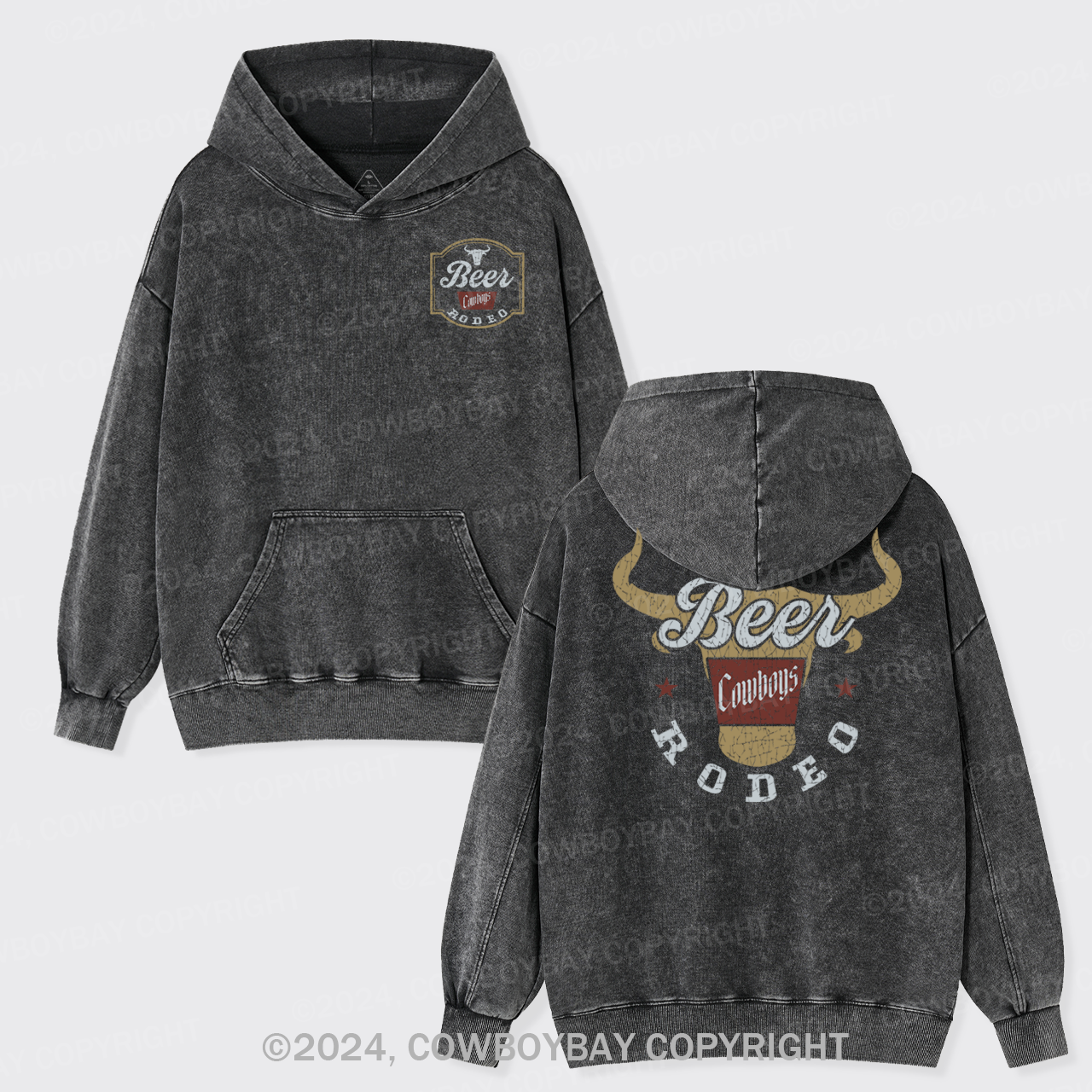 New Beer Rodeo Cowboys Garment-Dye Hoodies