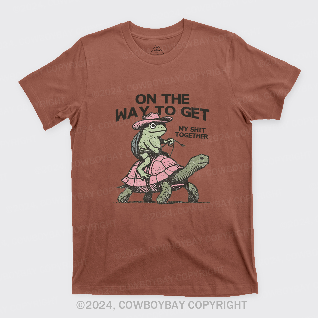 Cowboy Frog On Turtle T-Shirts