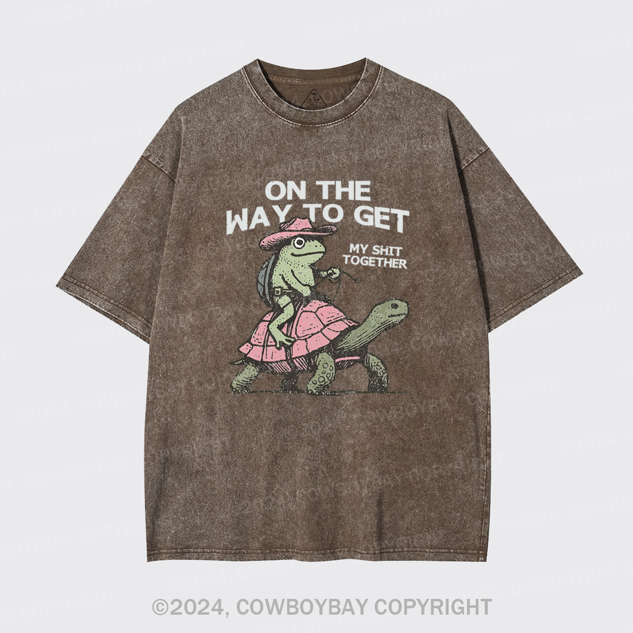 Cowboy Frog On Turtle Garment-dye Tees