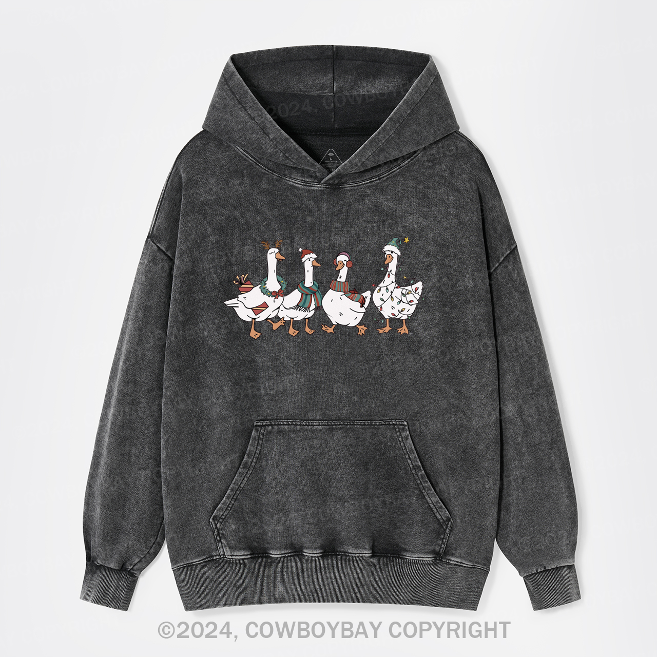 Christmas Silly Goose Garment-Dye Hoodies