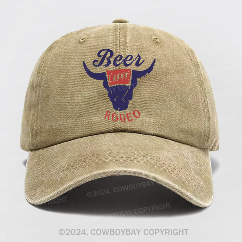 Retro Beer Rodeo Inspired Wash Hat