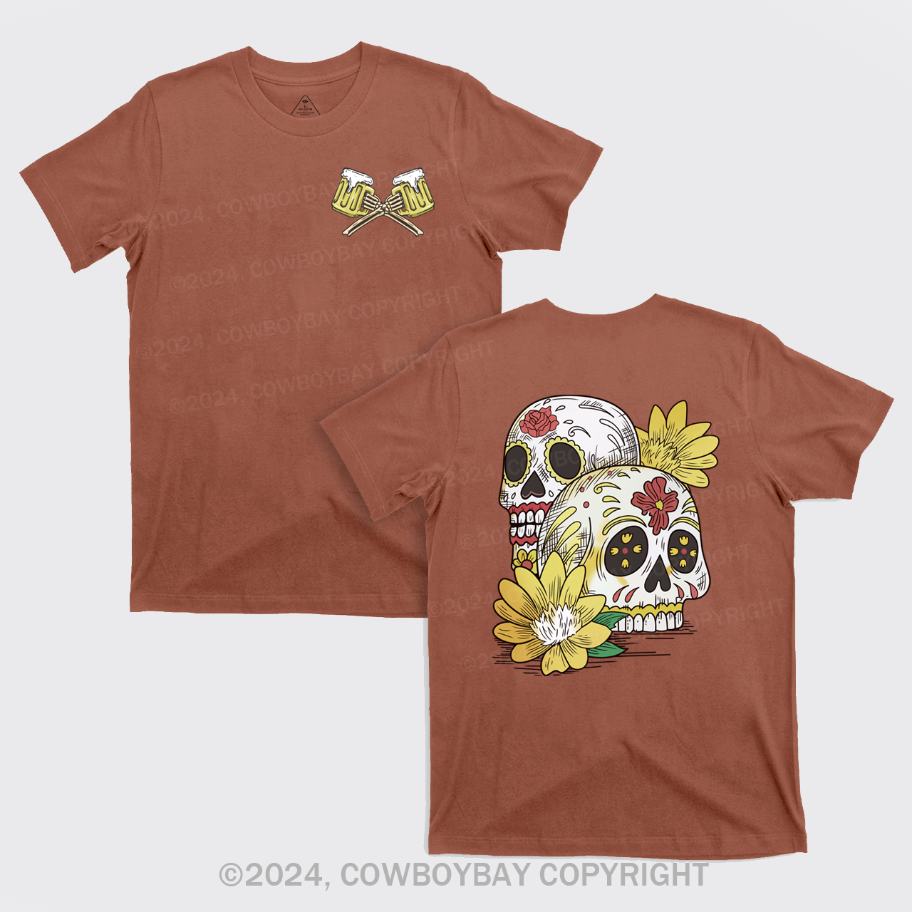 Beer Skull Montage T-Shirts