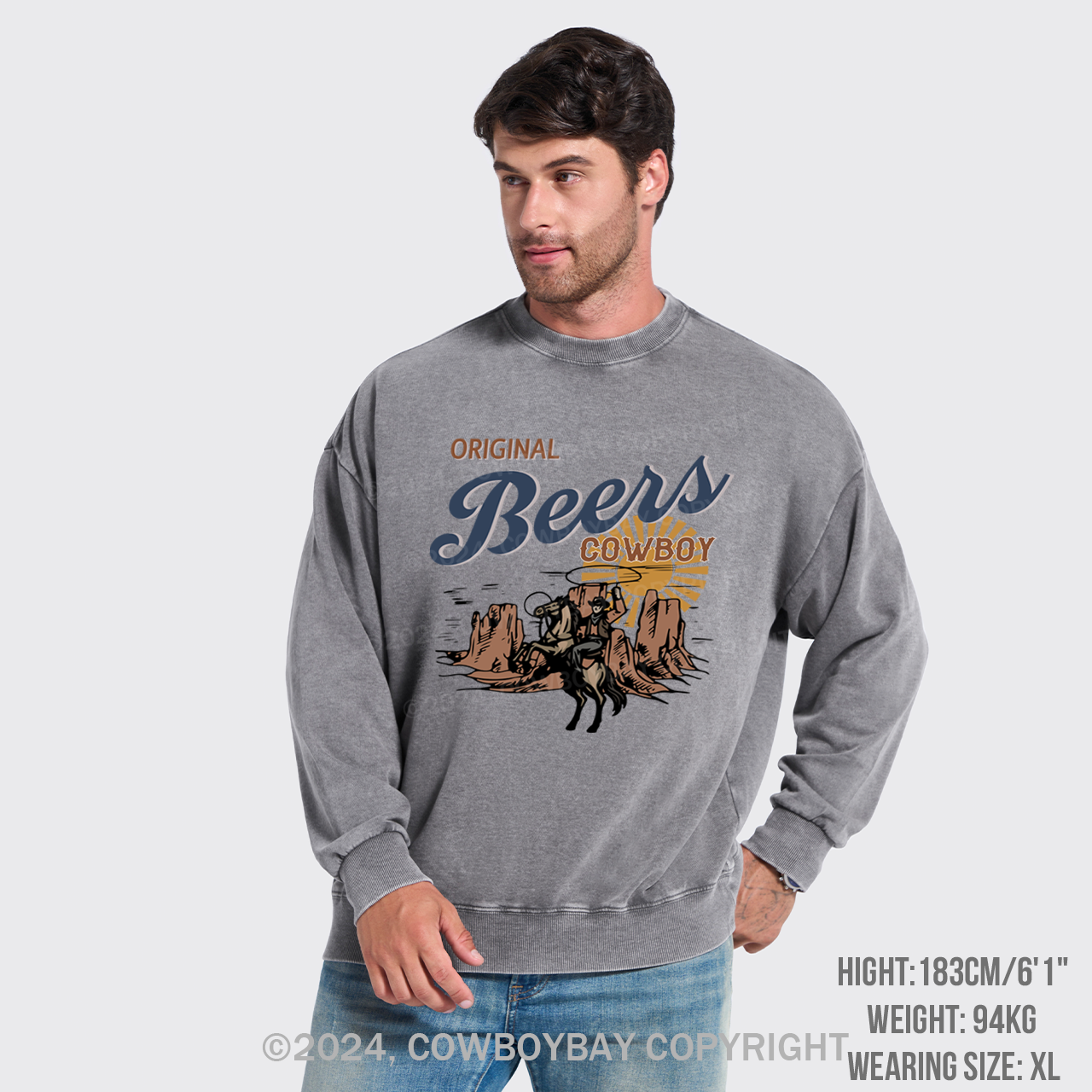 Original Beers Cowboy Washed Sweatshirts