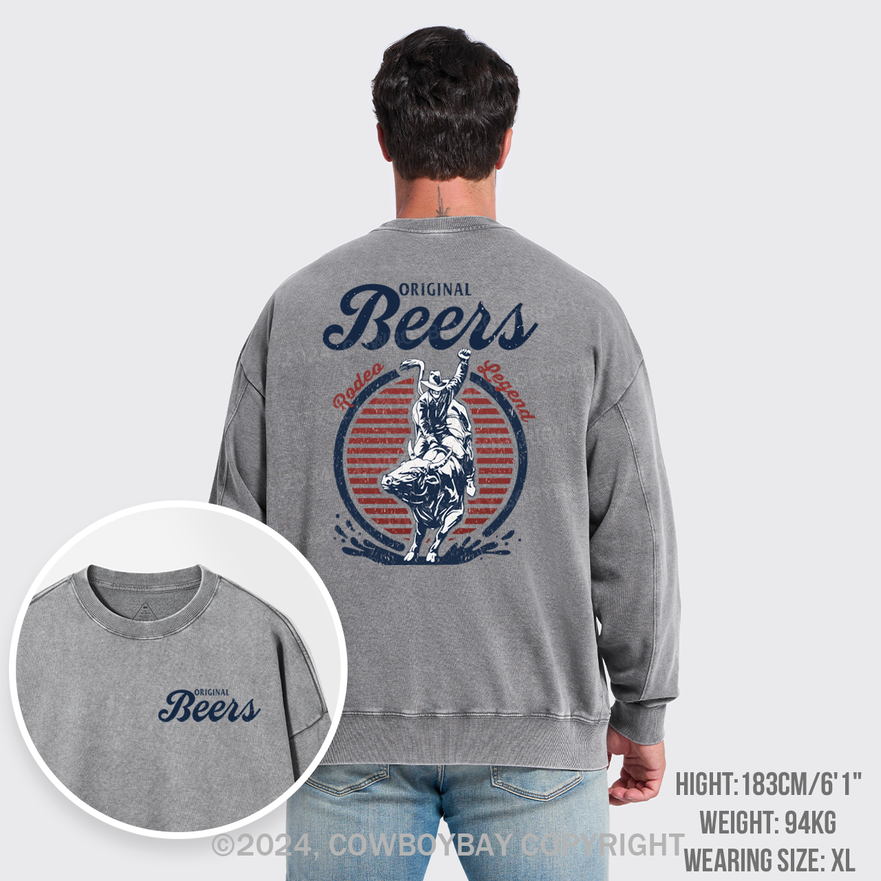 Original Beers Rodeo Legend Washed Sweatshirts