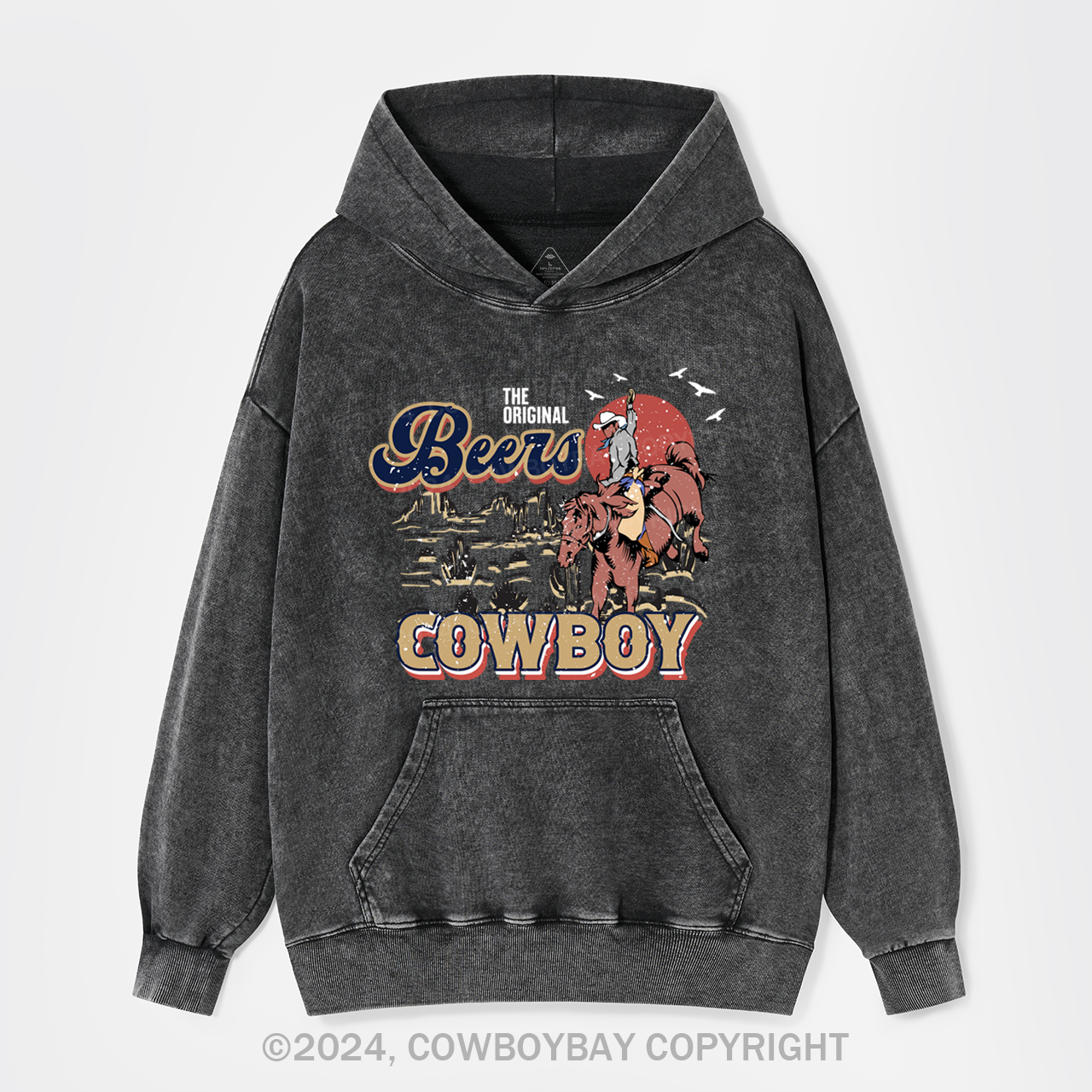 Beers Cowboy On The Wilderness Garment-Dye Hoodies