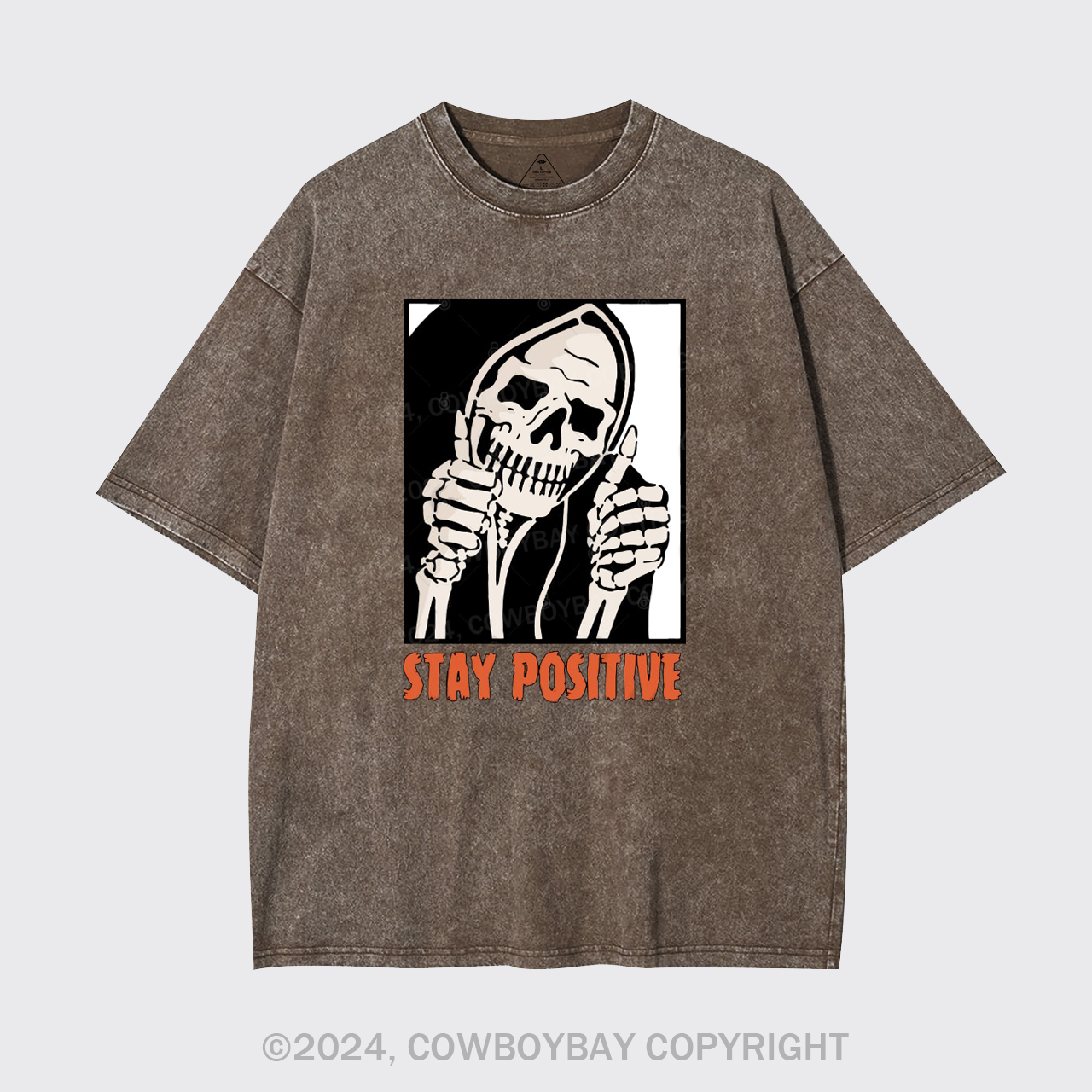 Stay Positive Skeleton Garment-dye Tees