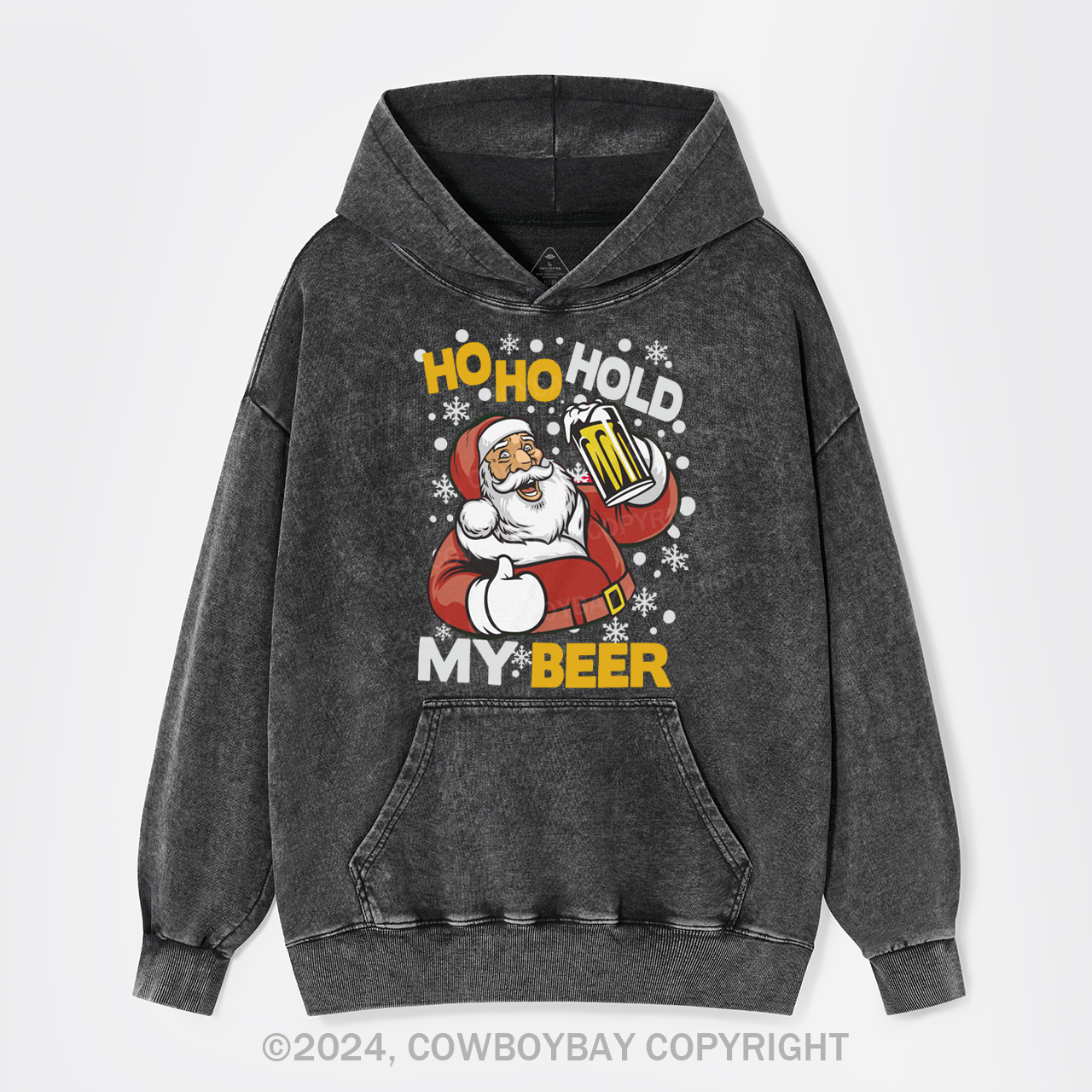 Ho Ho Hold My Beer Garment-Dye Hoodies