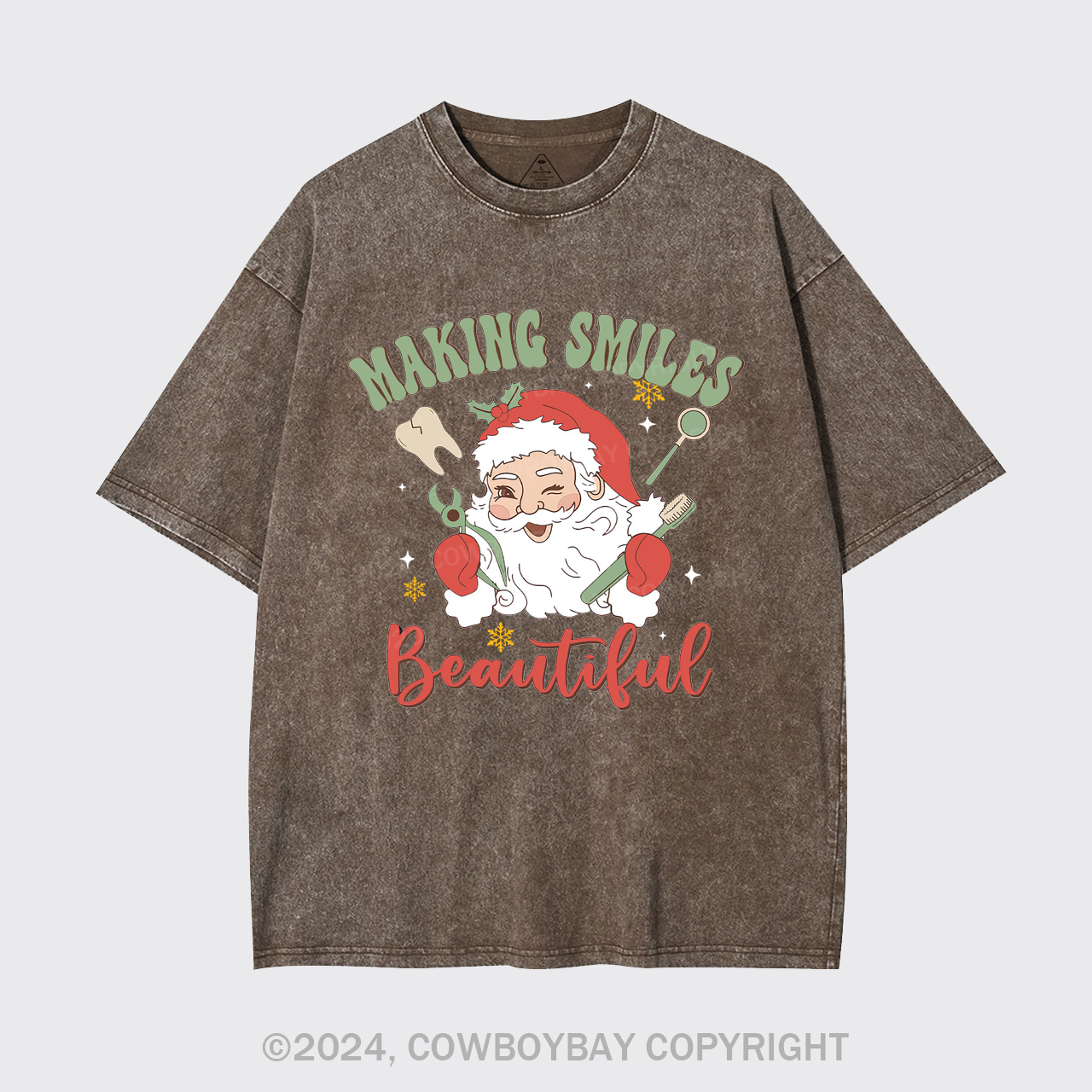 Making Smiles Santa Teeth Beautiful Garment-dye Tees