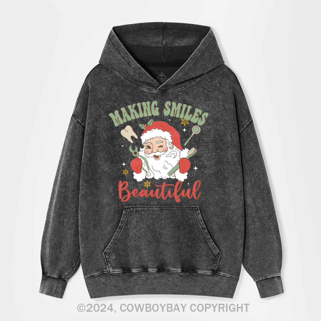 Making Smiles Santa Teeth Beautiful Garment-Dye Hoodies
