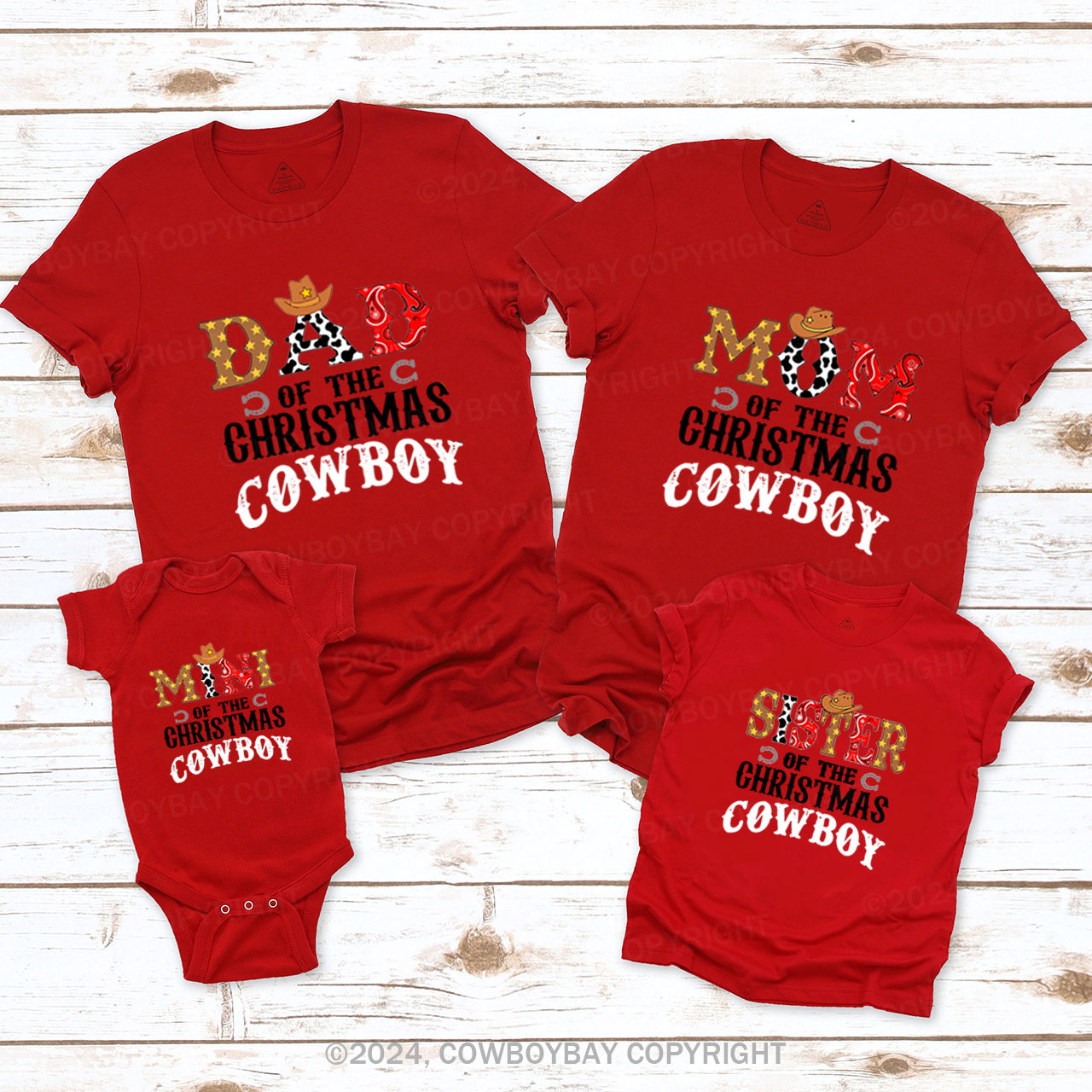 Cowboy Christmas Family T-Shirts