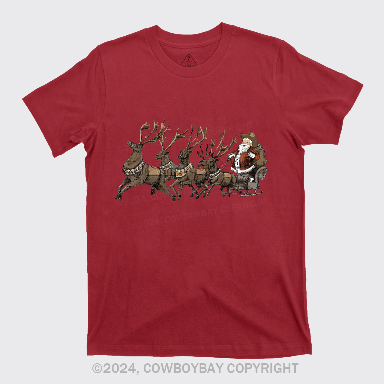 Cowboy Santa With Reindeer T-Shirts