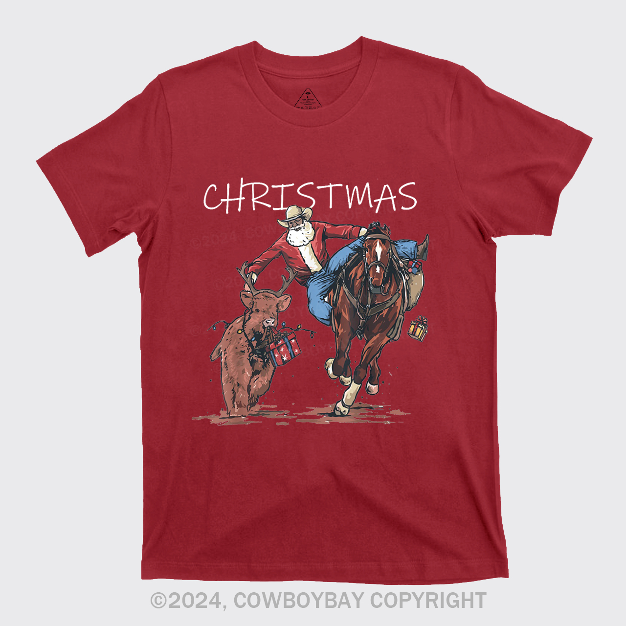 Cowboy Santa Claus Bullfight T-Shirts