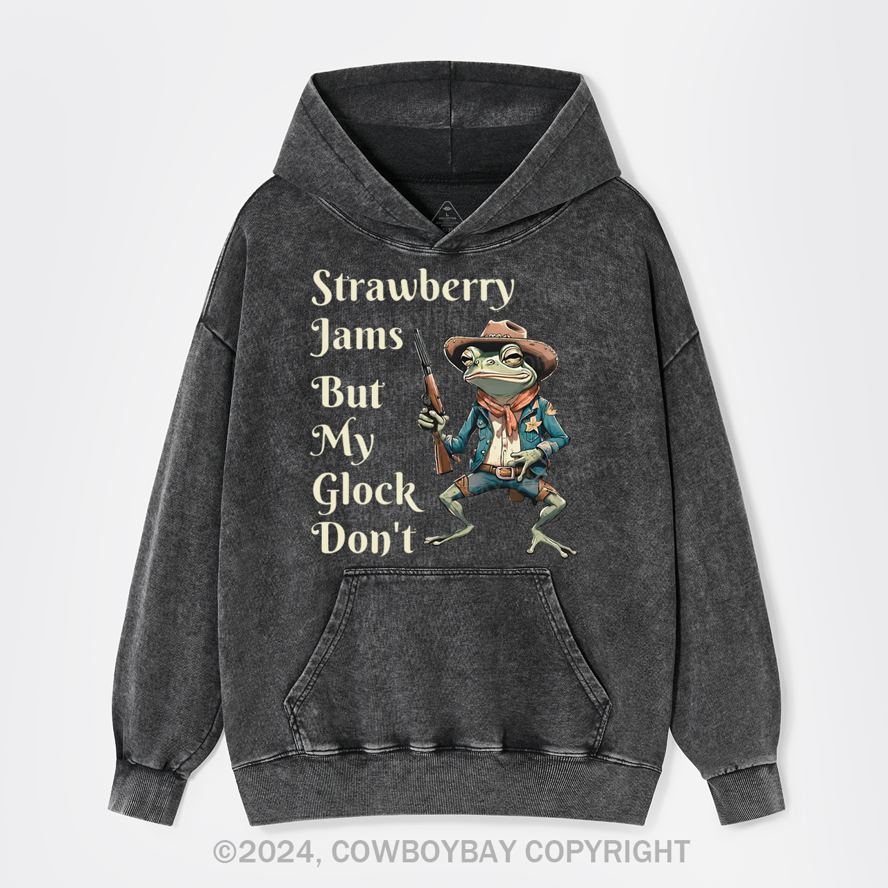 Strawberry Jams But My Glock Don't Garment-Dye Hoodies