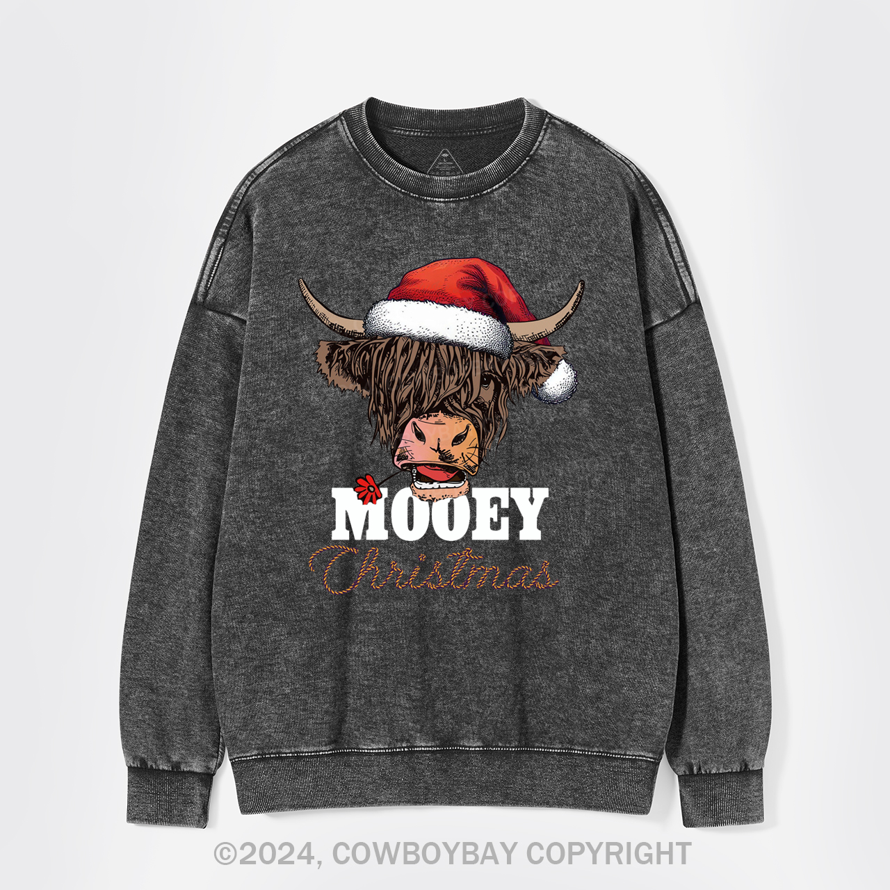 Cow Christmas Washed Sweatshirts