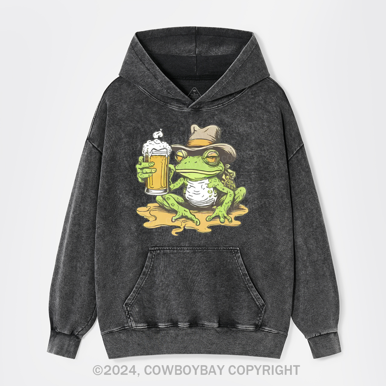 Frog And Beer Garment-Dye Hoodies