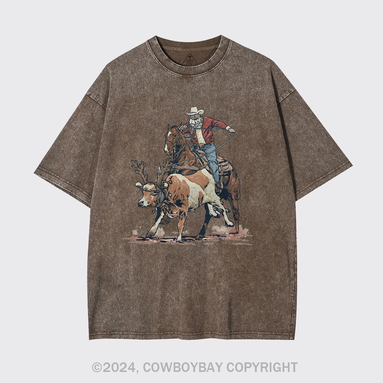 Western Roping Santa Garment-dye Tees
