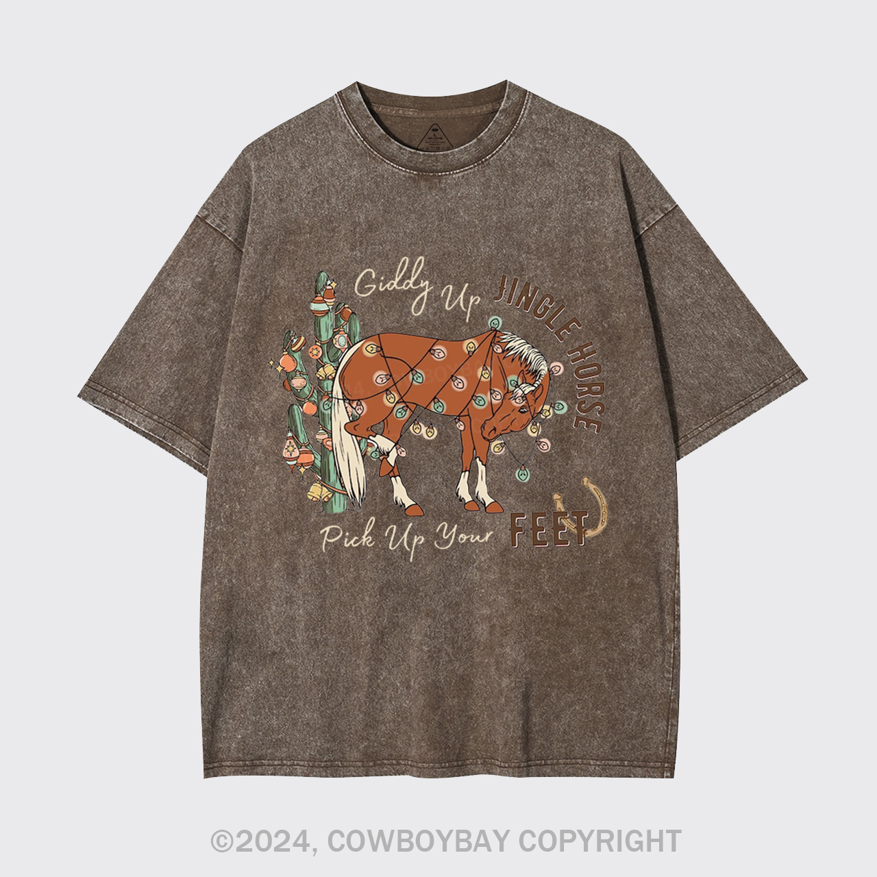 Giddy Up Jingle Horse Pick Up Your Feet Garment-dye Tees