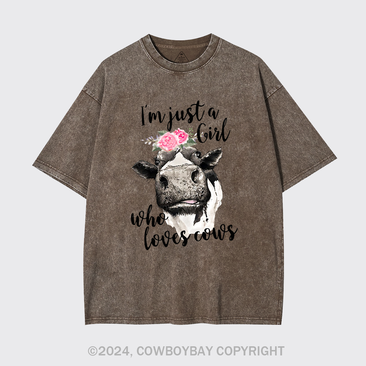 I'm Just A Girl Who Loves Cows Cowboy Garment-dye Tees