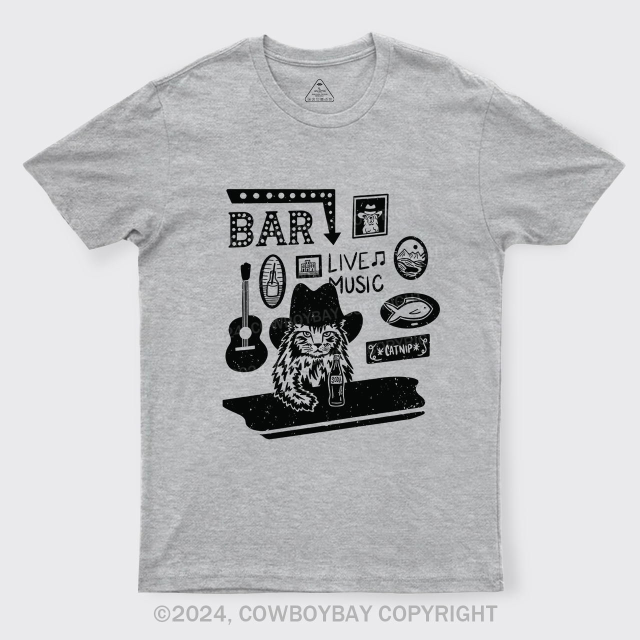 Cat with A Cowboy Hat In A Country Bar T-Shirts