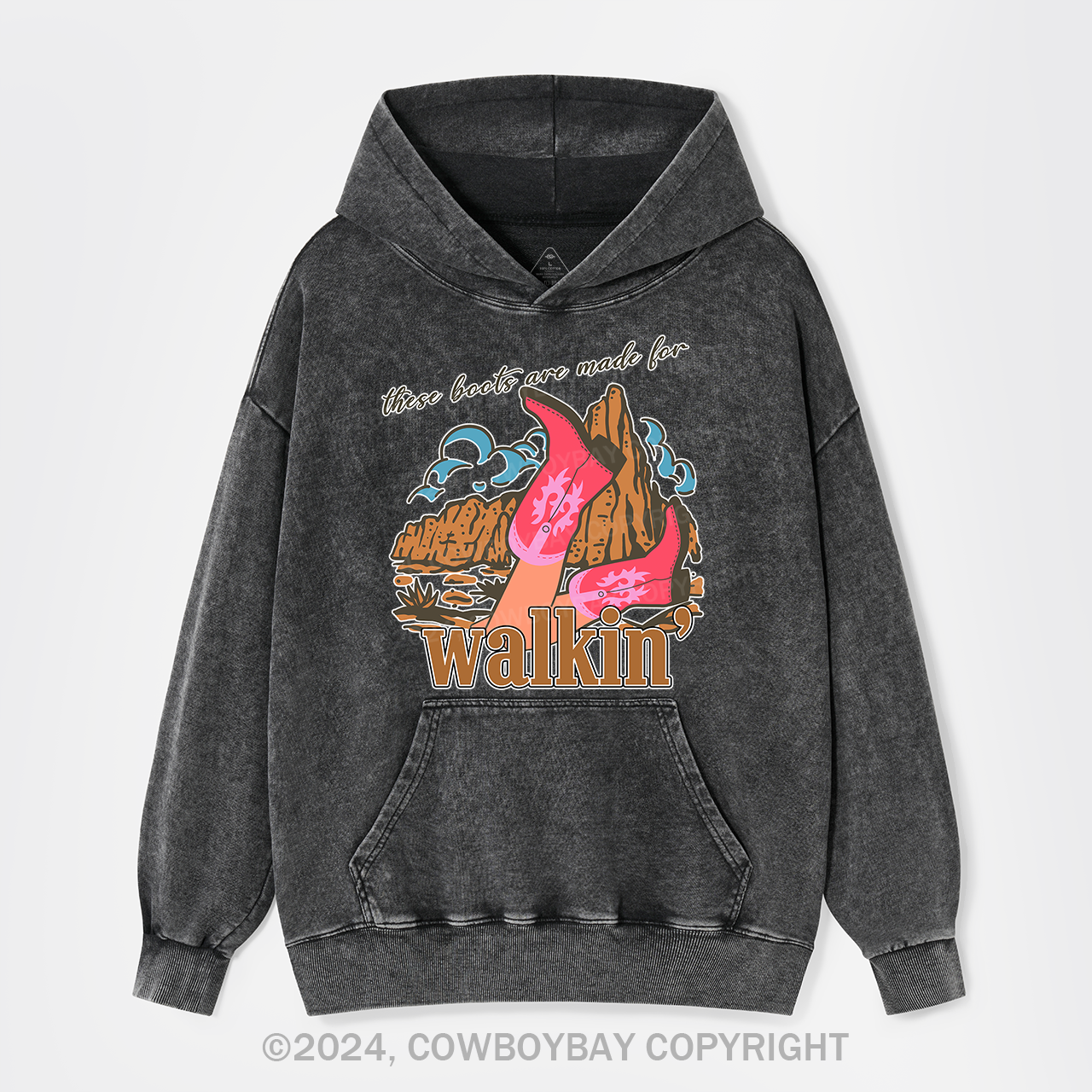 Boots Made For Walkin' Retro Garment-Dye Hoodies