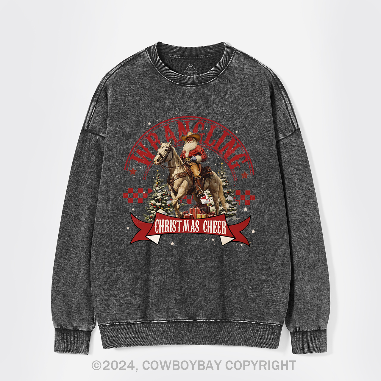 Wrangling Christmas Cheer Washed Sweatshirts