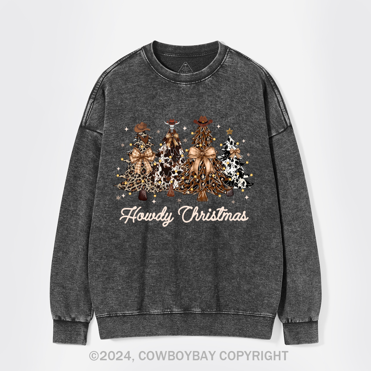 Retro Christmas Tree Washed Sweatshirts