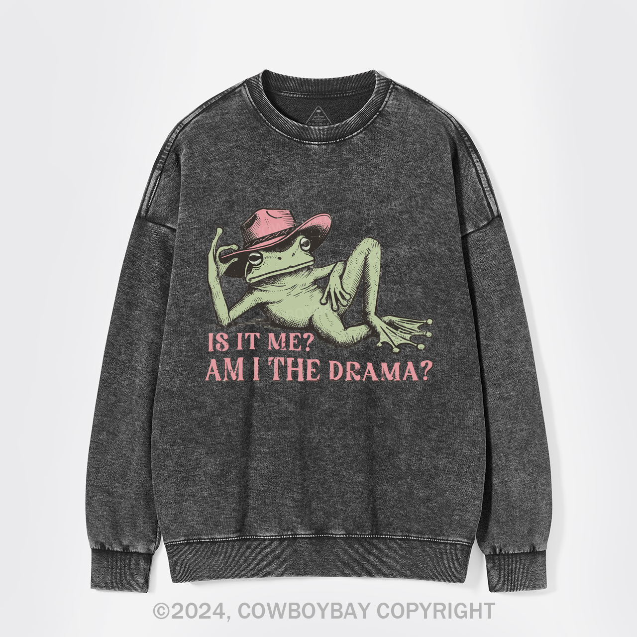 Funny Frog "Am I The Drama?" Washed Sweatshirts