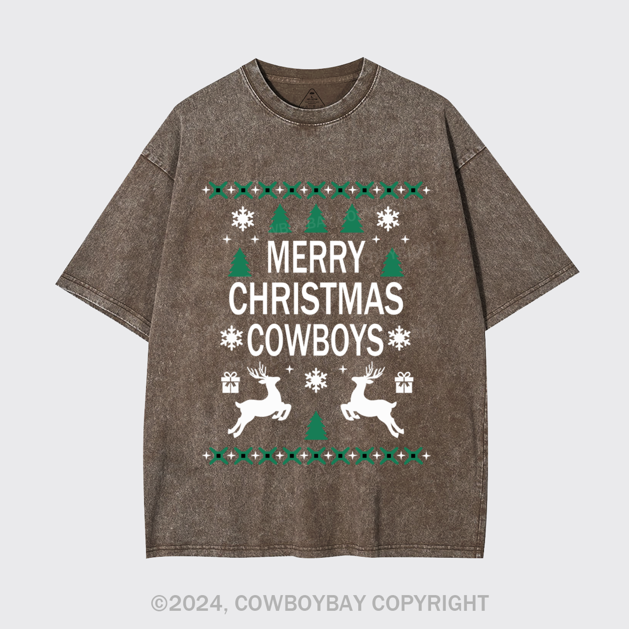 Merry Christmas Cowboys Garment-dye Tees