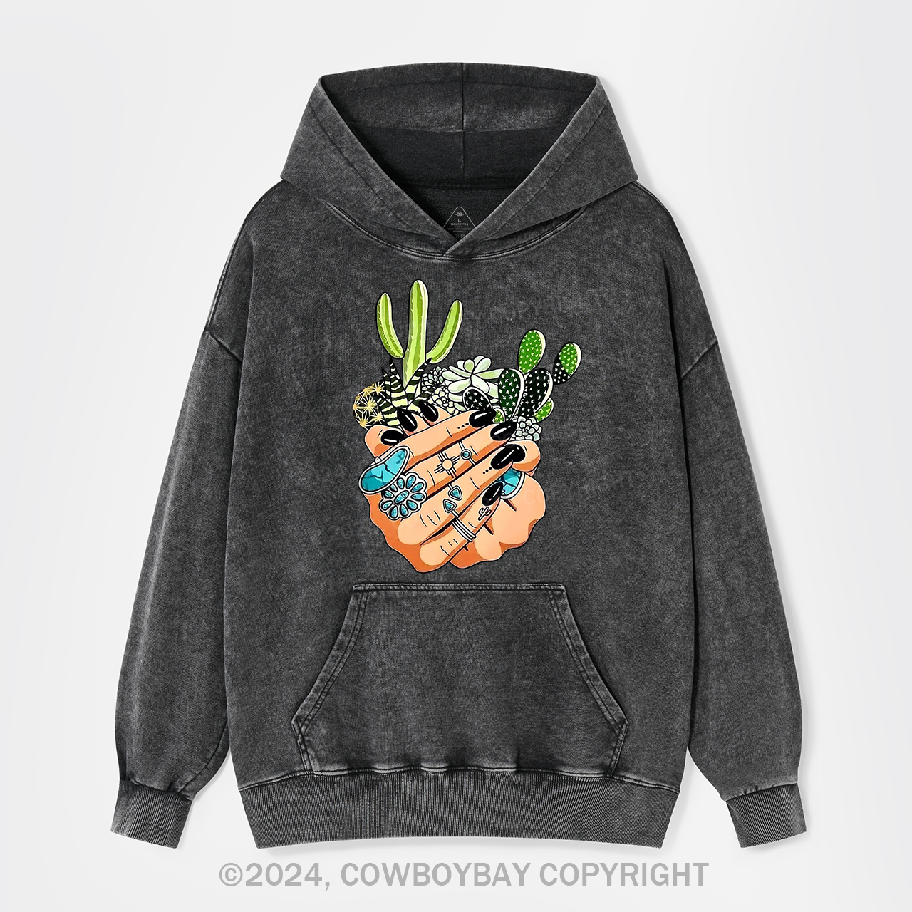 Cactus In My Palm Western Cowboy Garment-Dye Hoodies