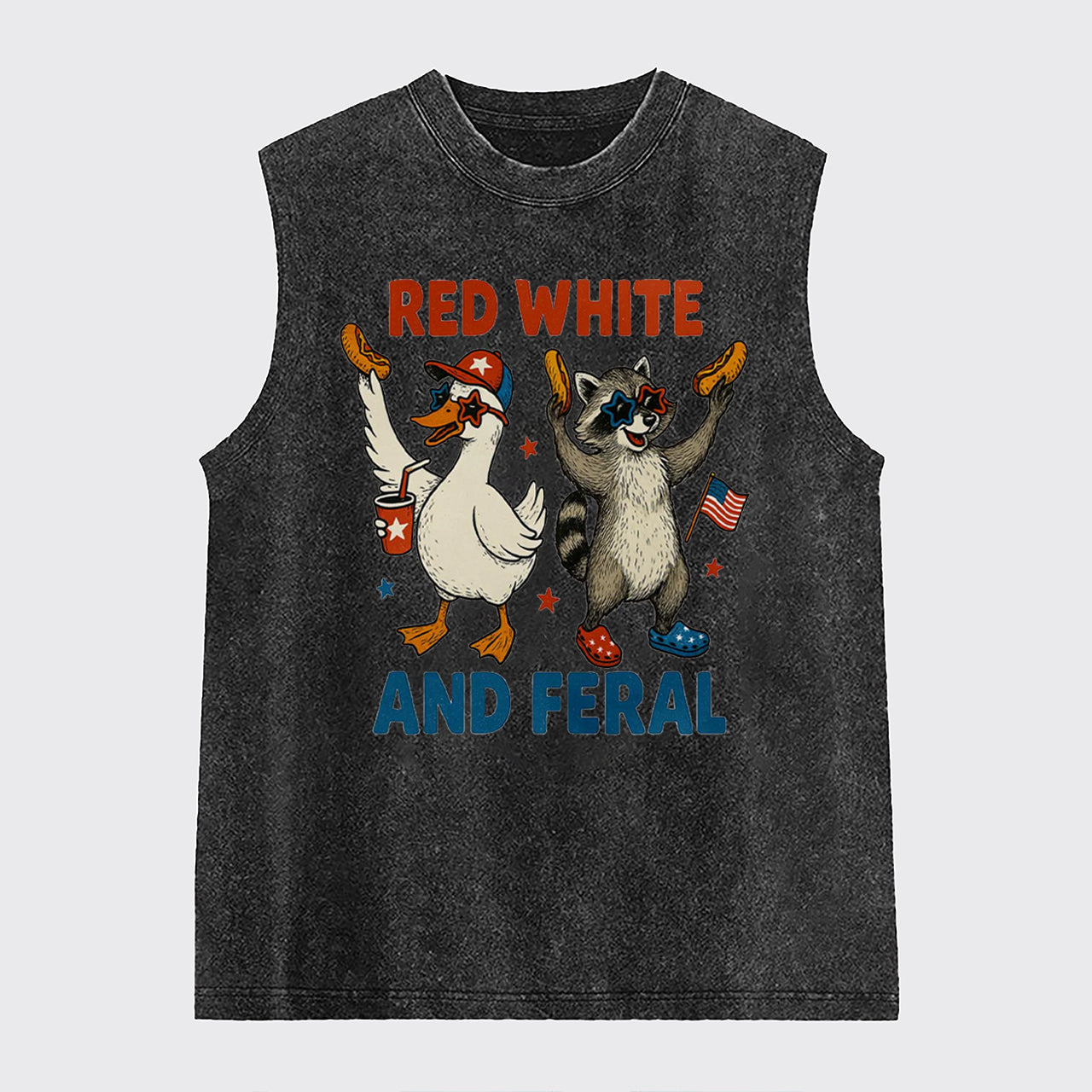 Funny USA-Land Of The Free Washed Tanks