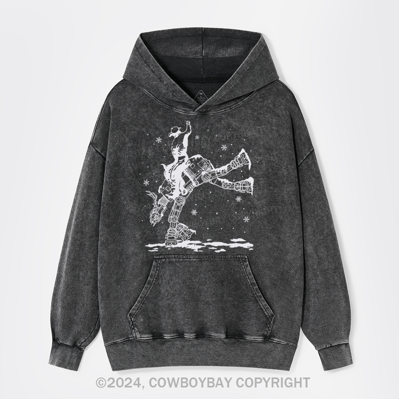 Christmas Star Rodeo At Cowboy Garment-Dye Hoodies