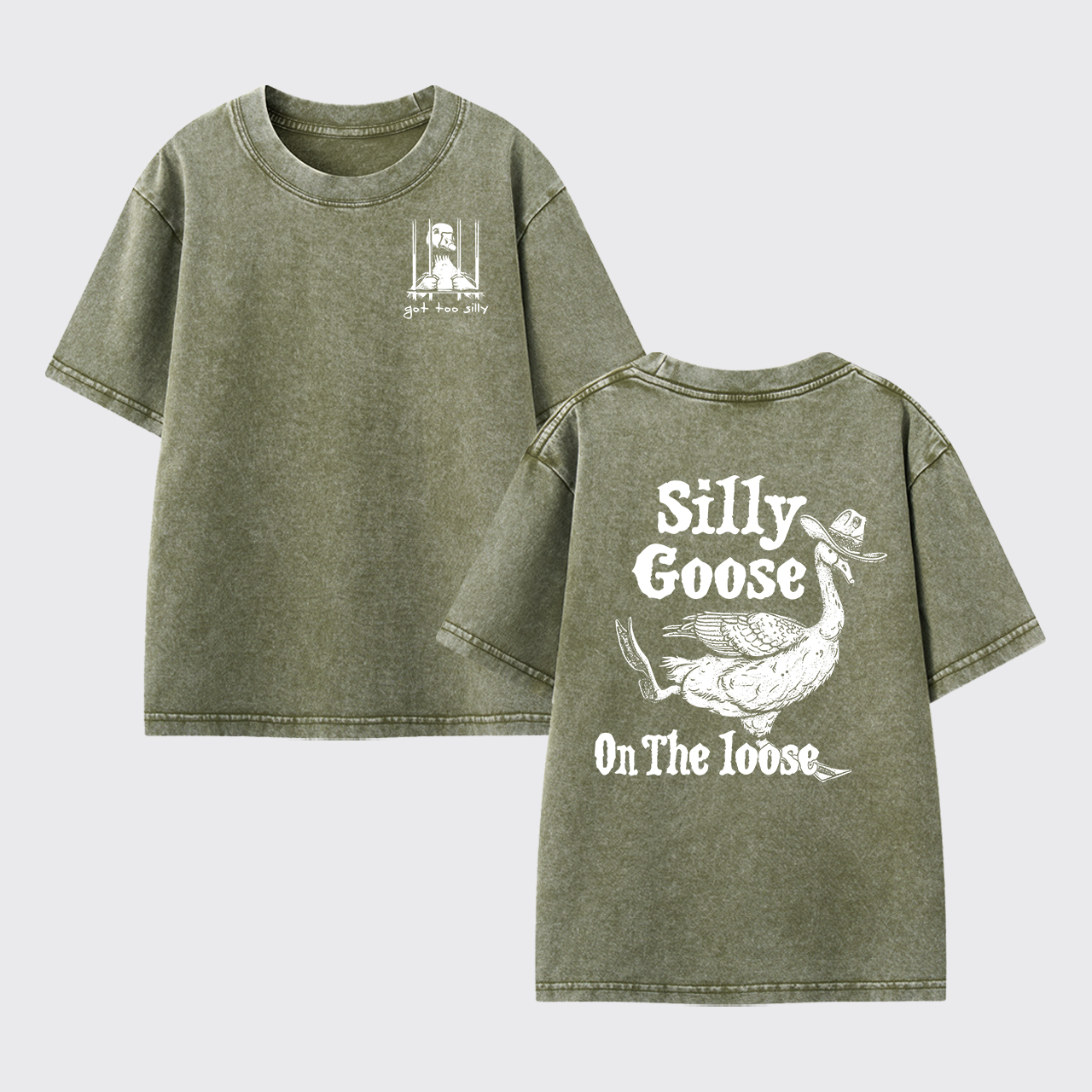 Silly Goose On The Lose Washed Toddler T-shirt