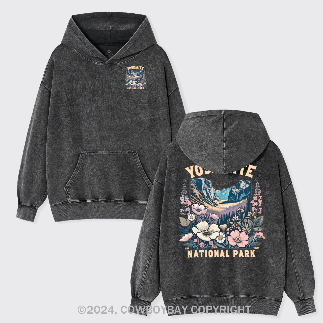 Yosemite National Park Wildflower Garment-Dye Hoodies