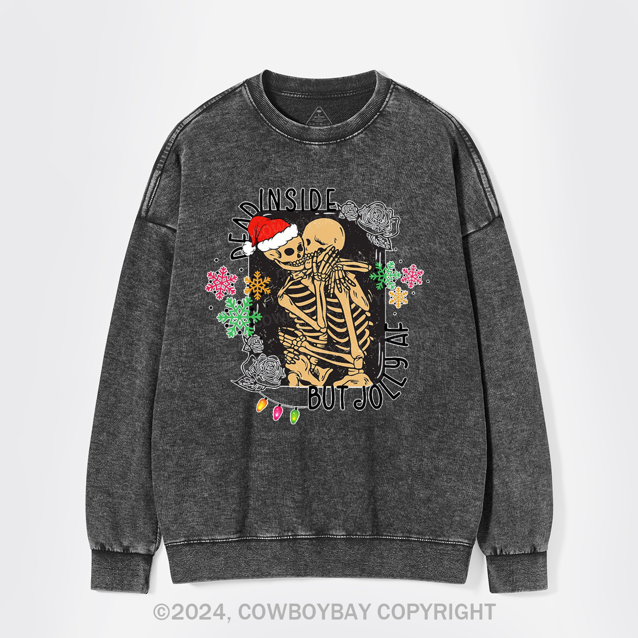 Dead Inside Skeleton Washed Sweatshirts