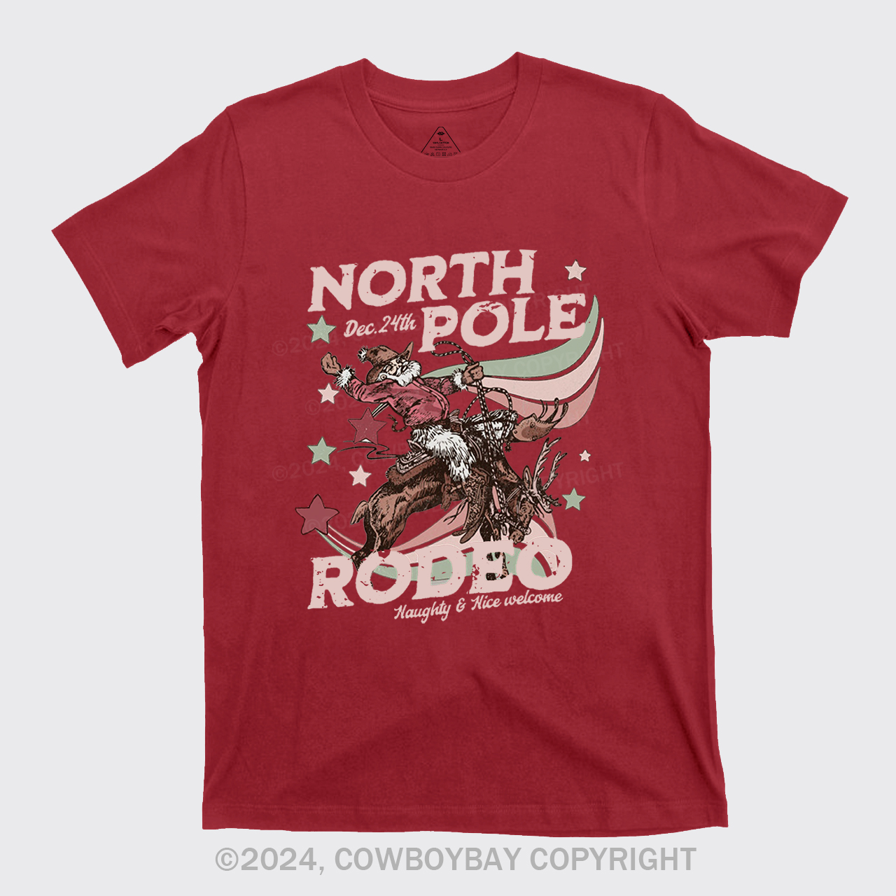 North Pole Rodeo Retro Western Christmas T-Shirts