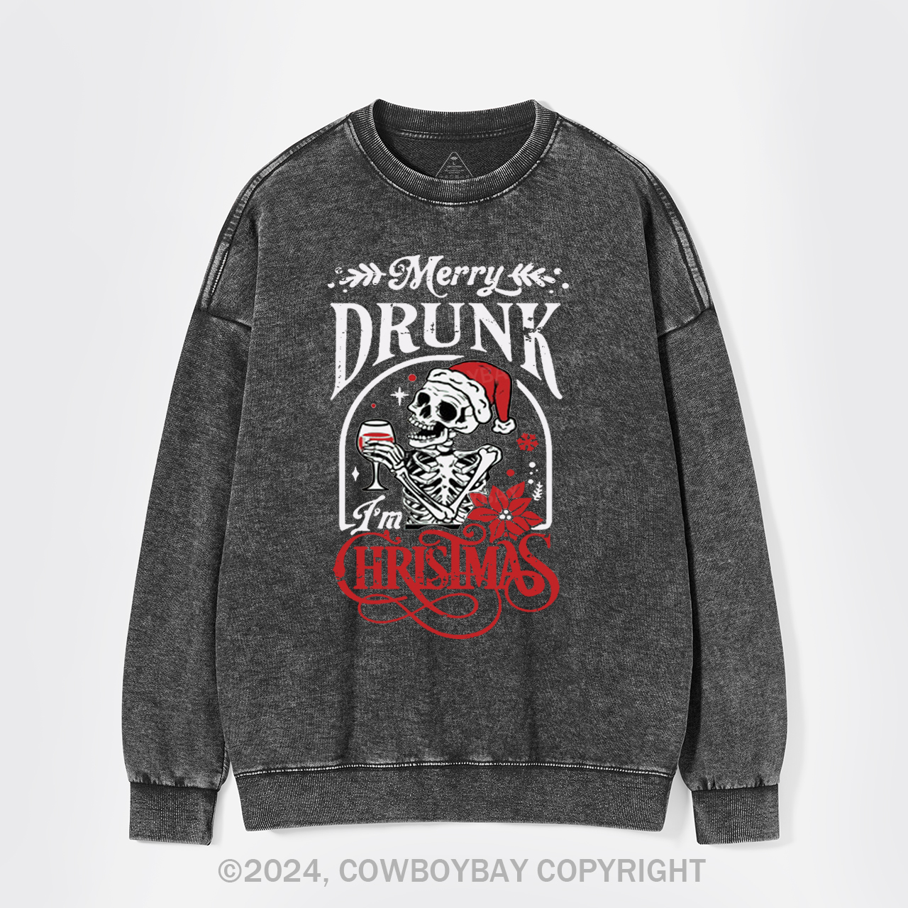 Christmas Skulls Washed Sweatshirts
