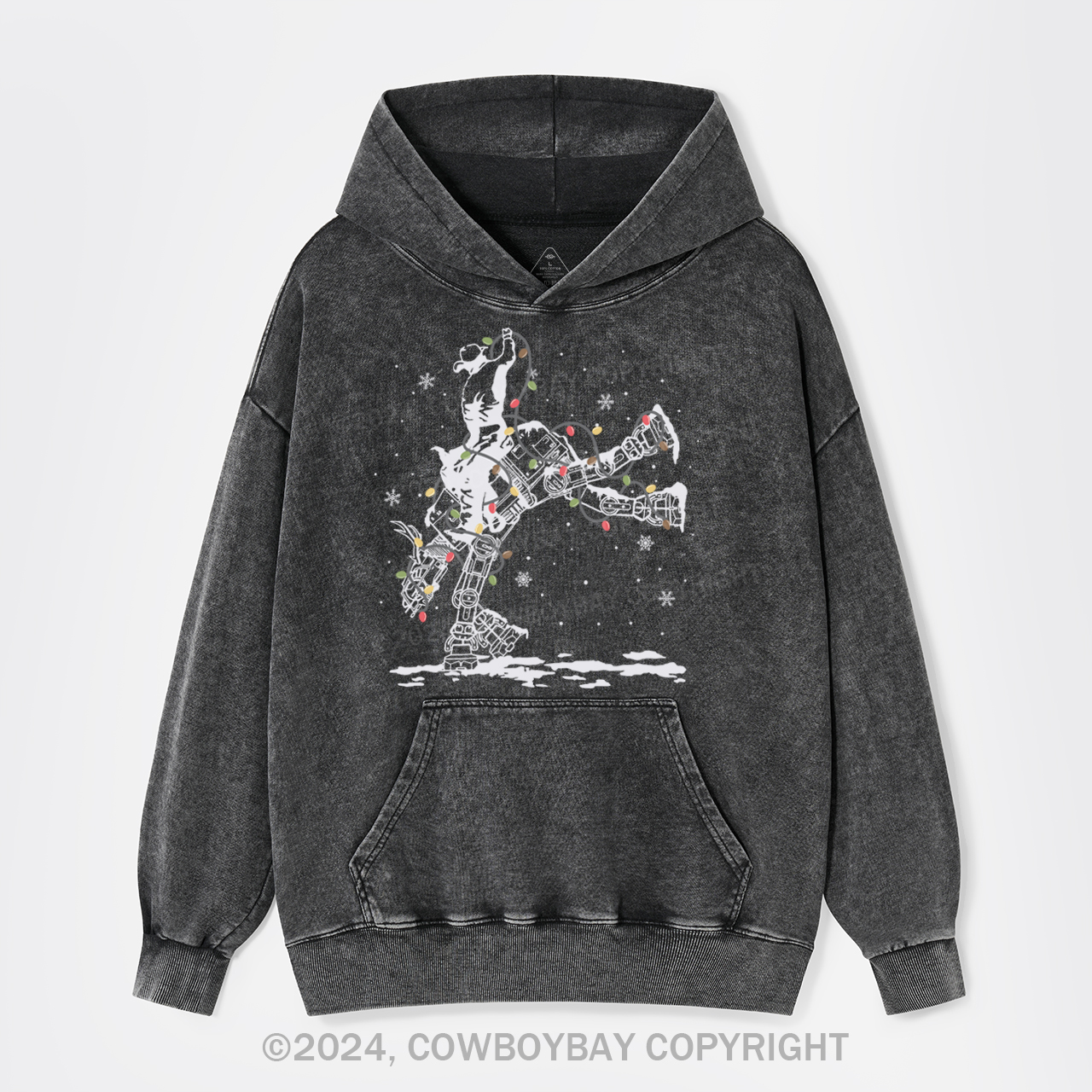 Christmas Star Rodeo At Cowboy Garment-Dye Hoodies