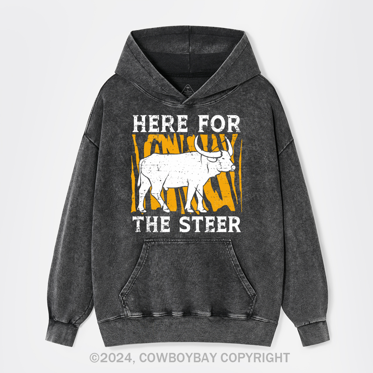 Bull In Arena Steer Wrestler Garment-Dye Hoodies