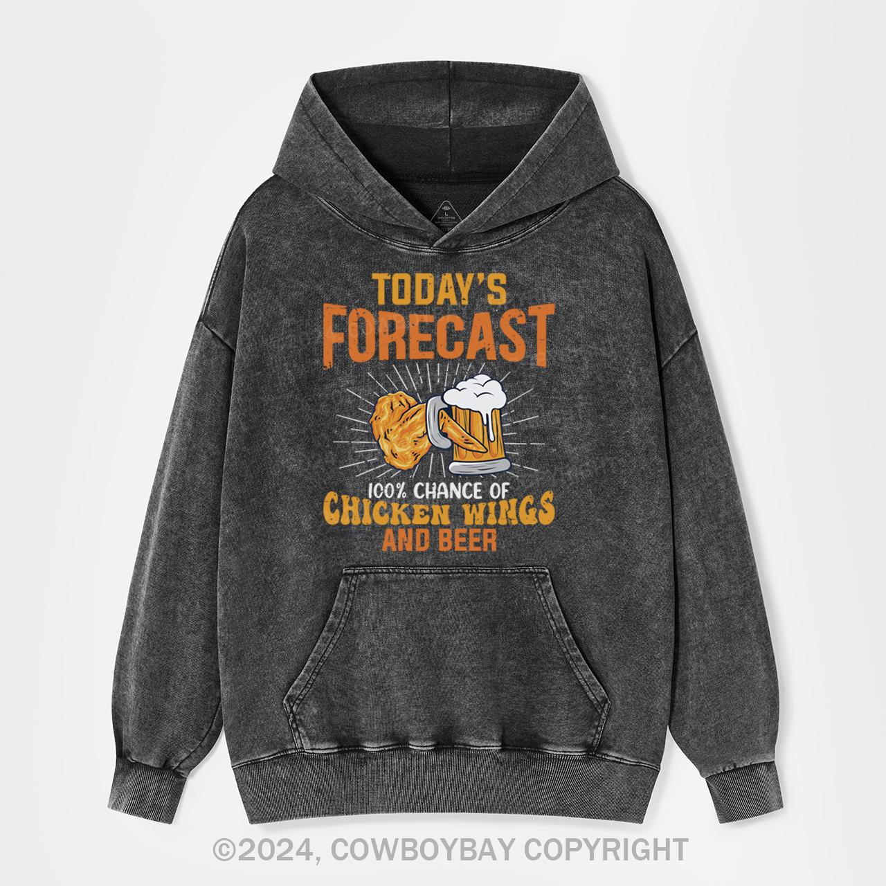 Chicken Wings And Beer Garment-Dye Hoodies