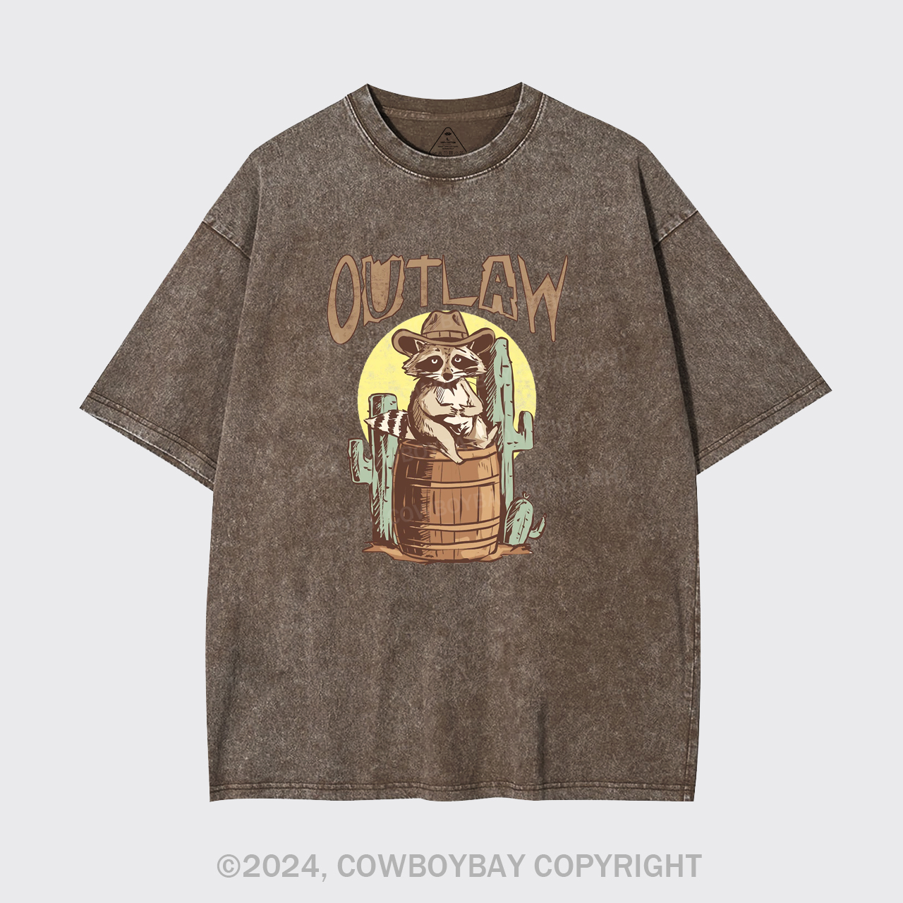 Retro Outlaw Raccoon Cowboy Garment-dye Tees
