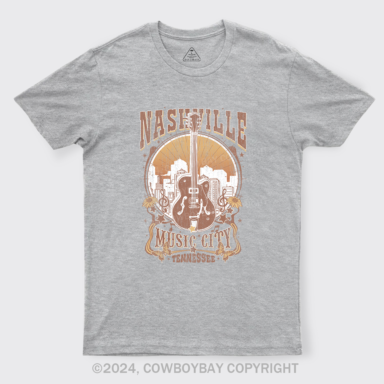 Nashville Music City Vintage Guitar T-Shirt