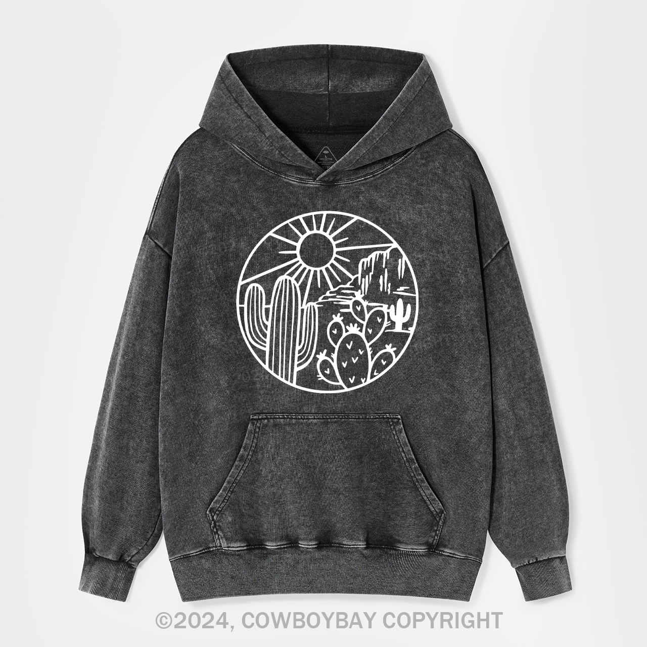 Desert Cactus Adventure Cowboy Garment-Dye Hoodies