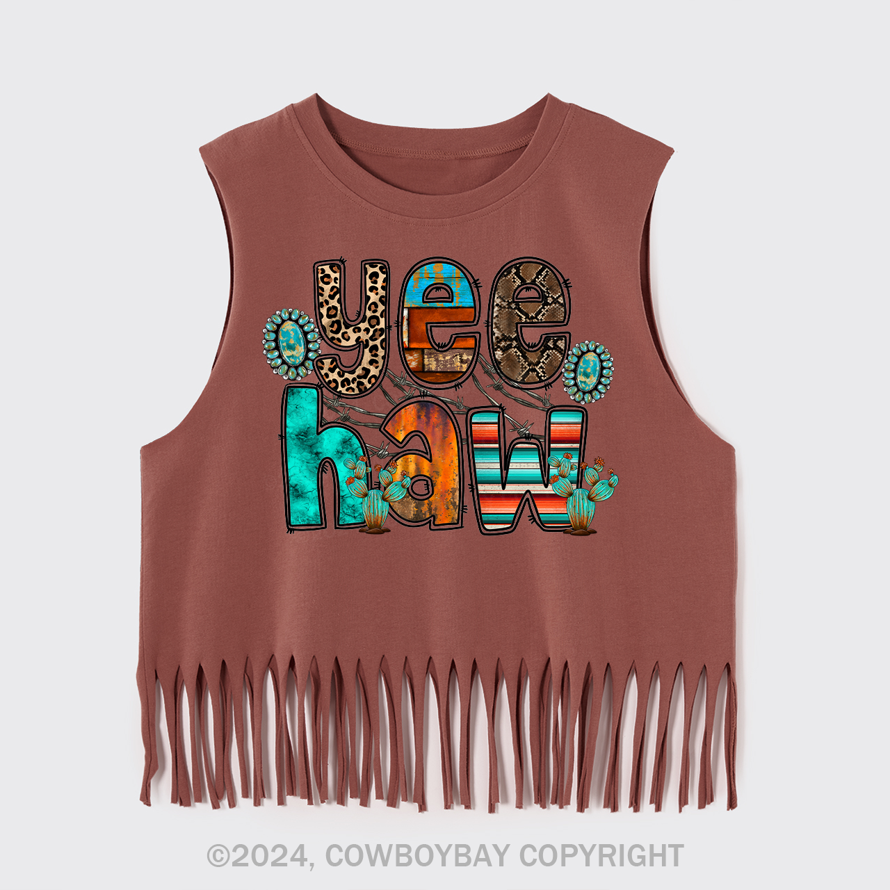 Yeehaw Style Cowgirl Fringe Tank