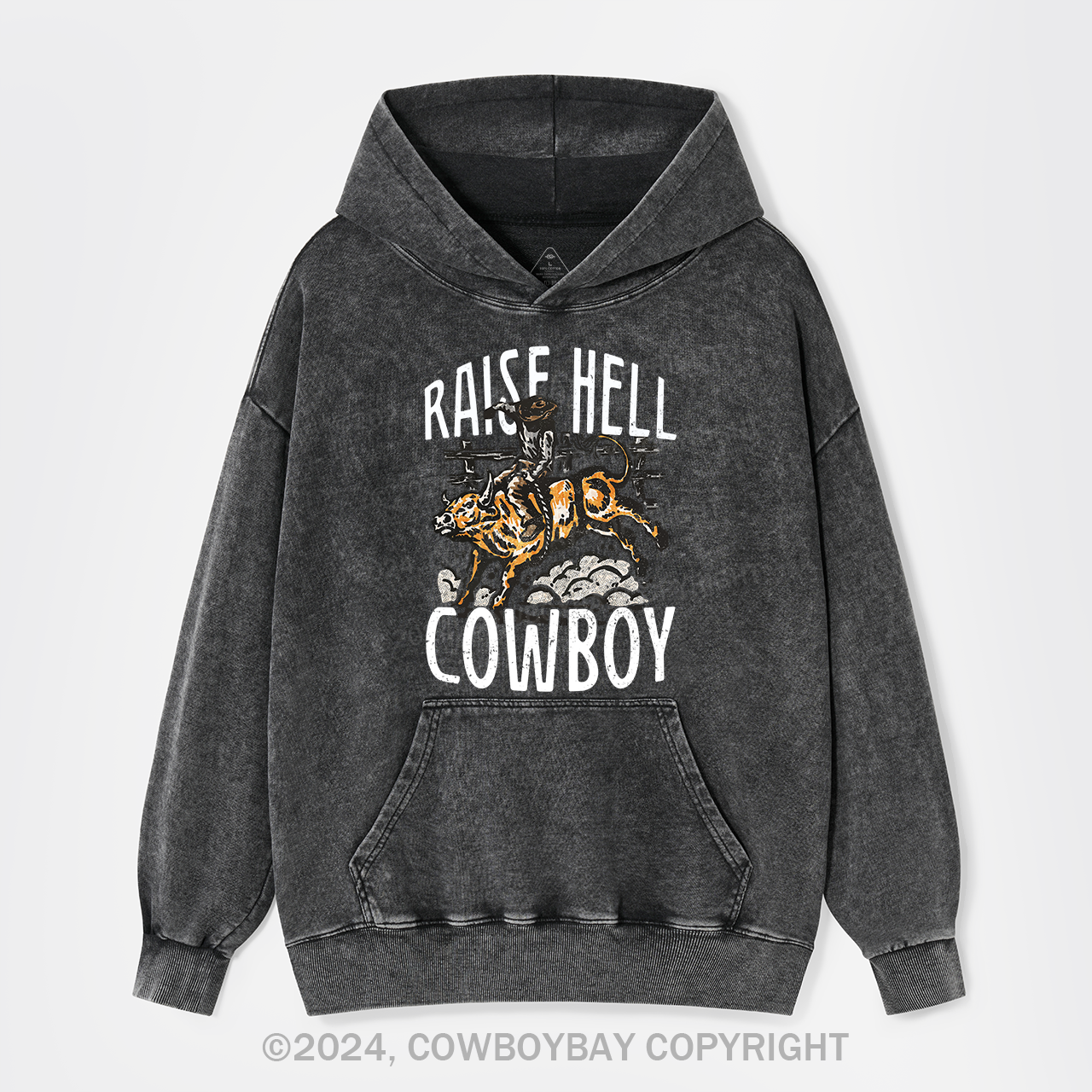 Raise Hell Cowboy Garment-Dye Hoodies