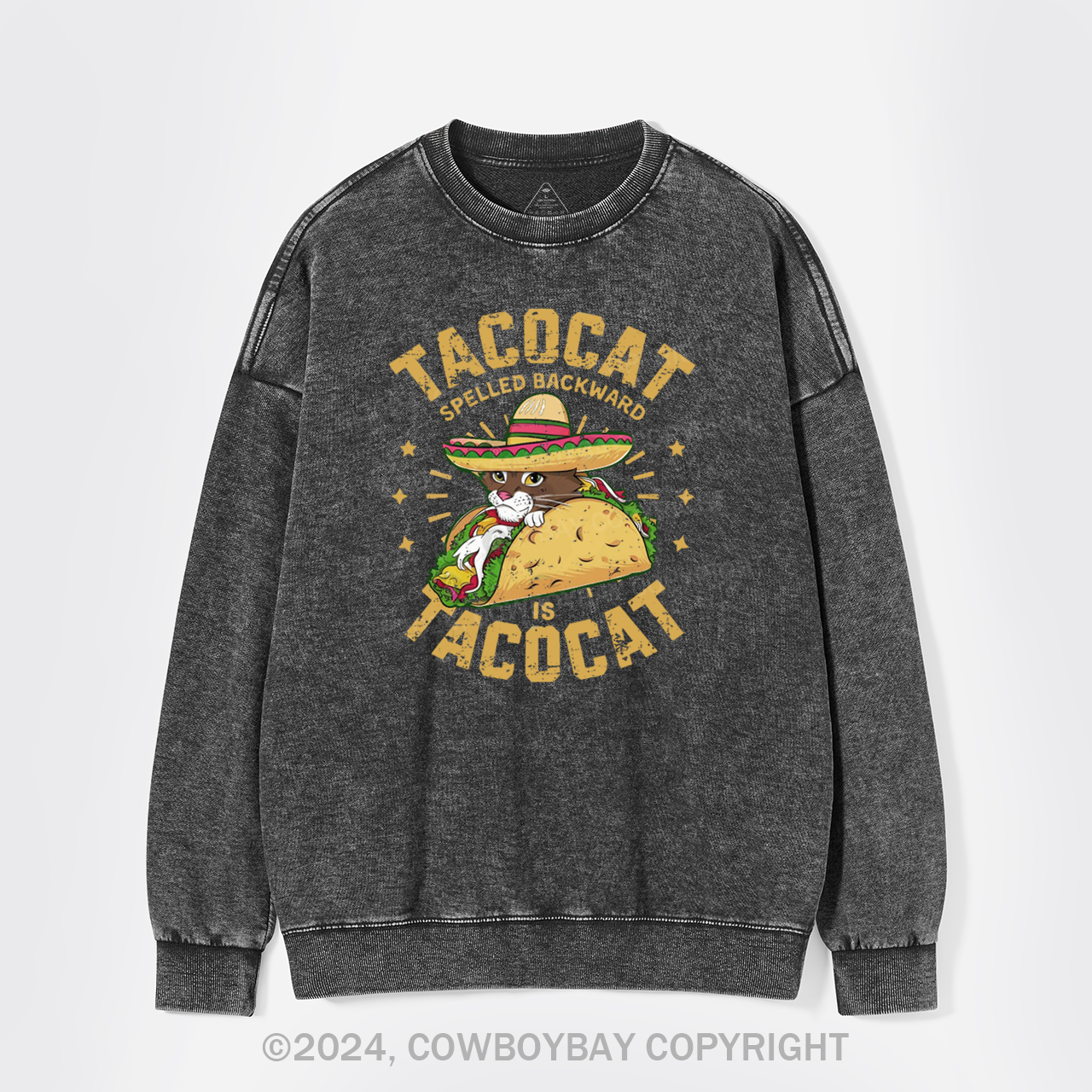 Tacocat Spelled Backward Is Tacocat Washed Sweatshirts