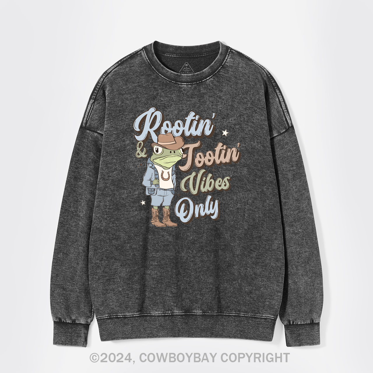 Rootin' And Tootin' Vibes Only Washed Sweatshirts