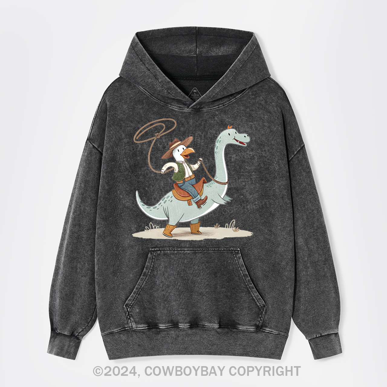 The Dinosaur Wanted To Be A Cowboy Garment-Dye Hoodies