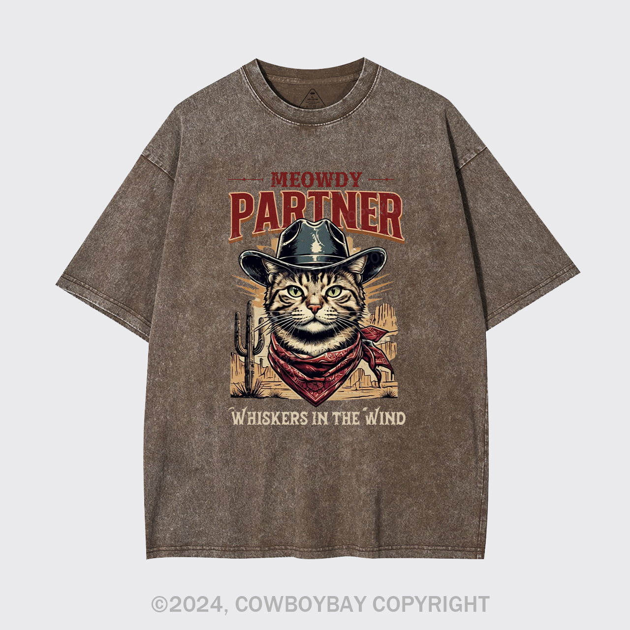 Meowdy Partner Cowboy Cat Garment-dye Tees
