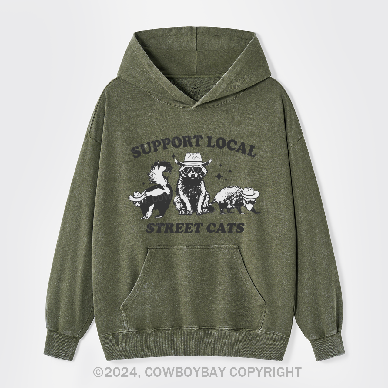 Support Your Local Street Cats Garment-Dye Hoodies